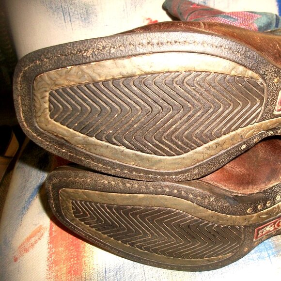 Tony Lama Handmade Embroidered Mid-Calf "R" Toe Cowgirl Boots 7.5M - Picture 8 of 11